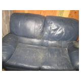 Navy Blue Pleather 2-cushion Love S...