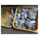 Kids luggage, wall shelf, rock coll...