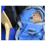 Kids luggage, wall shelf, rock coll...