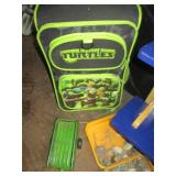 Kids luggage, wall shelf, rock coll...