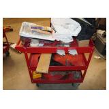 Rolling Tool Cart with Tools and Parts