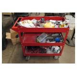 Rolling Tool Cart with Tools and Parts