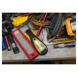 Assorted Work Lights, Flashlights and Power Splitters
