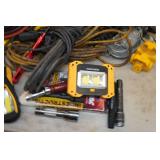 Assorted Work Lights, Flashlights and Power Splitters