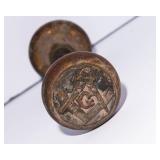 Antique Brass Masonic Door Knob