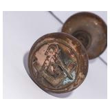 Antique Brass Masonic Door Knob