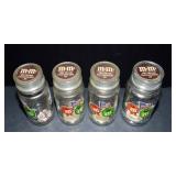 Set of 4 1984 Olympic M&M’s Glass Jars – Los Angeles Collectible Candy Containers