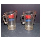 Set of 2 Vintage Schmidt Beer Glass Pitchers – Heavy Barware Collectibles