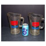 Set of 2 Vintage Schmidt Beer Glass Pitchers – Heavy Barware Collectibles