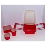 Vintage Tupperware Lot – Pack N Carry Lunch Carrier + Mustard & Ketchup Dispensers