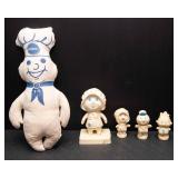 Set of 5 Vintage Pillsbury Doughboy Advertising Toys – Collectible Figurines