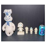 Set of 5 Vintage Pillsbury Doughboy Advertising Toys – Collectible Figurines