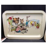 Set of 2 Vintage 1960s Kids TV Dinner Trays – Animal Watching TV Design