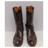 Vintage Size 12 Cowboy Boots – Leather with Rainbow Stitching