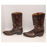 Vintage Size 12 Cowboy Boots – Leather with Rainbow Stitching