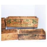 Variety of Vintage Wooden Cheese Boxes + 1902 Anti Borax Compound Wooden Box