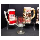 Budweiser Drinking Ware Lot – Mugs, Stein, Goblet & Salt & Pepper Set w/ Box