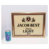 Jacob Best Premium Light Beer Wall Hanging Sign – 1984 Pabst Brewing Co Milwaukee WI