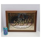 Vintage Blatz Beer Bar Mirror Sign – 20” x 14.5” Advertising Wall Decor