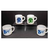 Set of 4 Minnesota State Fair Milk Glass Mugs – 1976 & 1980 Souvenirs