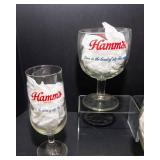 Set of 5 Hamm’s Beer Glasses – Assorted Vintage Styles Barware