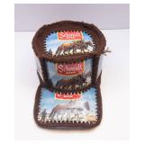 Hand-Crocheted Schmidt Beer Can Hat – Upcycled Vintage Barware Folk Art