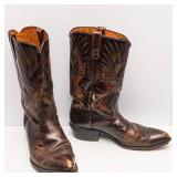 Vintage Size 12 Cowboy Boots – Leather with Rainbow Stitching
