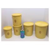 Vintage Tupperware Servalier Canister Set – Harvest Gold, 5 Pieces