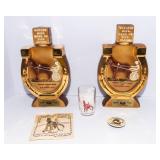 Dan Patch Days Collectible Lot – Glass, 1974 Pin & Kentucky Straight Bourbon Decanters