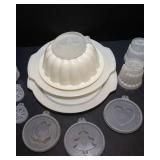 Vintage Tupperware Jel-N-Serve Jell-O Mold Set + 8 Individual Dessert Molds