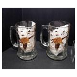 Set of 5 Wildlife Beer Mugs – 4 Geese & 1 Hunting Dog Barware