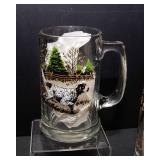 Set of 5 Wildlife Beer Mugs – 4 Geese & 1 Hunting Dog Barware