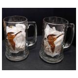 Set of 5 Wildlife Beer Mugs – 4 Geese & 1 Hunting Dog Barware