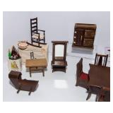 Vintage Miniature Dollhouse Furniture Lot – Assorted Pieces