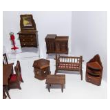 Vintage Miniature Dollhouse Furniture Lot – Assorted Pieces