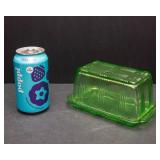 Hazel Atlas Green Uranium Glass Criss Cross Refrigerator Dish w/ Lid – UV Reactive