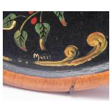 Set of 2 Vintage Hand-Painted Rosemaling Wooden Wall Plates – 10” Diameter