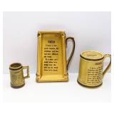 Matching Funny Beer Poem Set – Shot Glass, Ashtray & Coin Bank