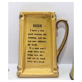 Matching Funny Beer Poem Set – Shot Glass, Ashtray & Coin Bank