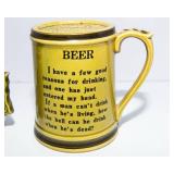 Matching Funny Beer Poem Set – Shot Glass, Ashtray & Coin Bank