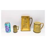 Matching Funny Beer Poem Set – Shot Glass, Ashtray & Coin Bank