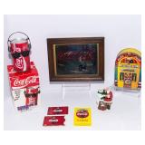 Coca-Cola Collectibles Lot – Mirror, Playing Cards, Ornament & Animated Can