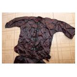 Vintage Vietnamese Silk Outfit – Black & Red Iridescent Set