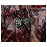 Vintage Vietnamese Silk Outfit – Black & Red Iridescent Set