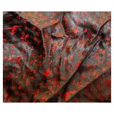 Vintage Vietnamese Silk Outfit – Black & Red Iridescent Set
