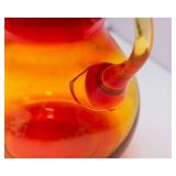 Vintage L.E. Smith Sun & Moon Creamer & Sugar Set + Amberina Pitcher (1960s MCM)