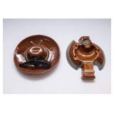 1950s Ceramic Ashtray Set – Native Figure & Cowboy Hat Ashtray