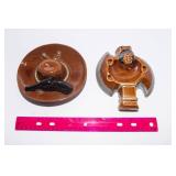 1950s Ceramic Ashtray Set – Native Figure & Cowboy Hat Ashtray