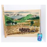 Vintage Embroidered Artwork - 24" x 18"