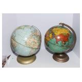 Set of 2 Vintage World Globes – Classroom Style Decor